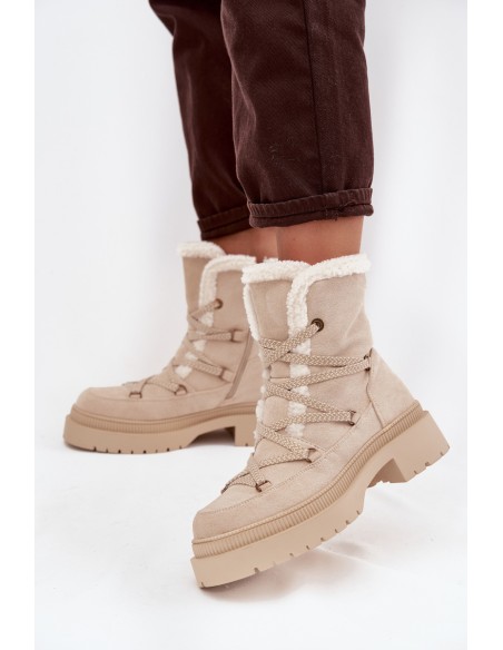 Women's Snow Boots With Fur Beige Irmara