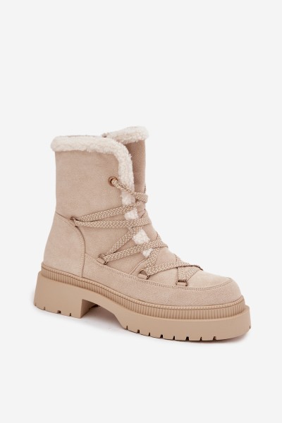 Women's Snow Boots With Fur Beige Irmara 2