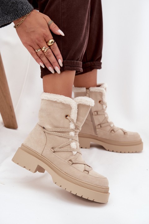 Women's Snow Boots With Fur Beige Irmara