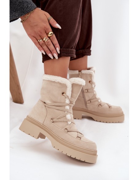 Women's Snow Boots With Fur Beige Irmara