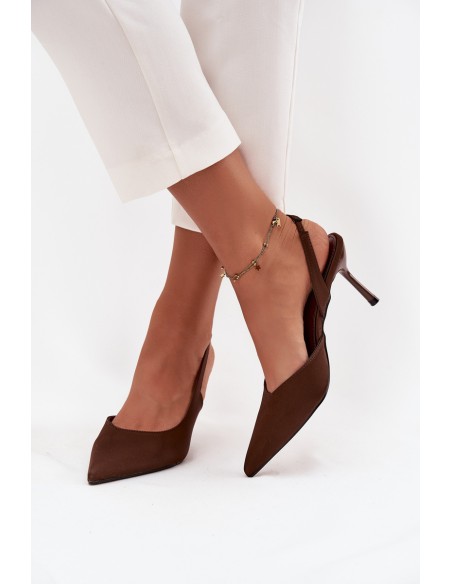 Stilettos with open heels chocolate Lenira