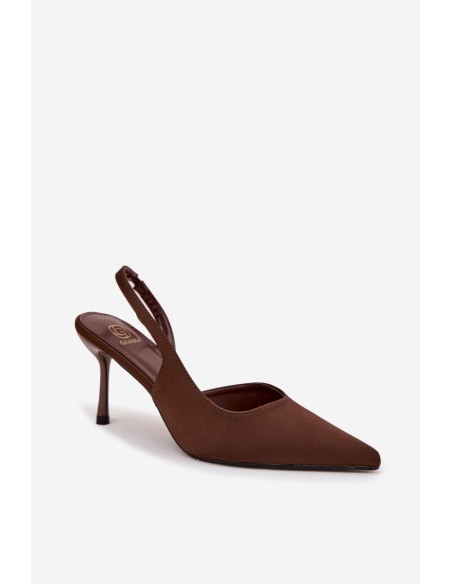 Stilettos with open heels chocolate Lenira