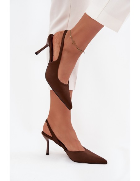 Stilettos with open heels chocolate Lenira