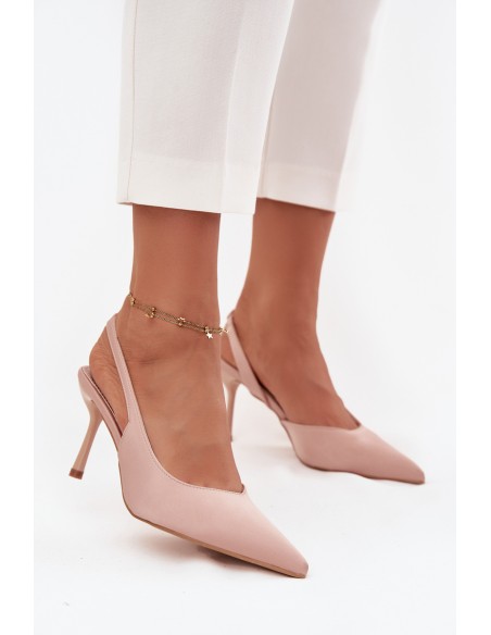 High heels with open heels Beige Lenira