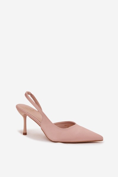 High heels with open heels Beige Lenira 2