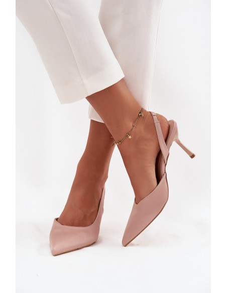 High heels with open heels Beige Lenira