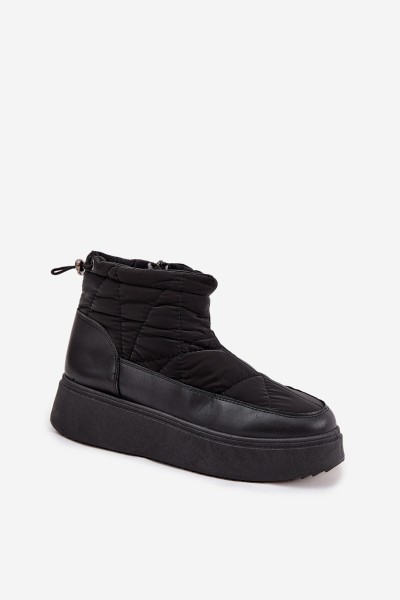 Women's Snow Boots on Platform Lined with Fur Black Tahlira 2