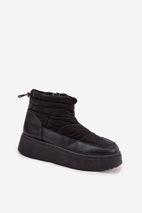 Women's Snow Boots on Platform Lined with Fur Black Tahlira