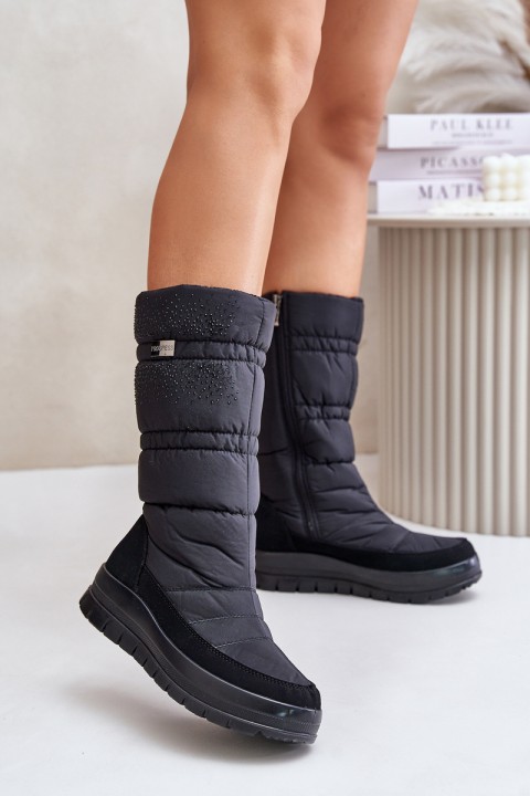 Women's Snow Boots With Decoration Black Progress PROGJ-24-147
