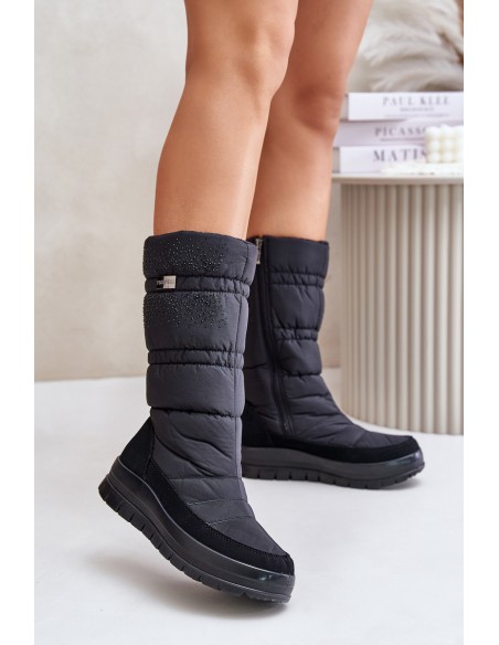Women's Snow Boots With Decoration Black Progress PROGJ-24-147