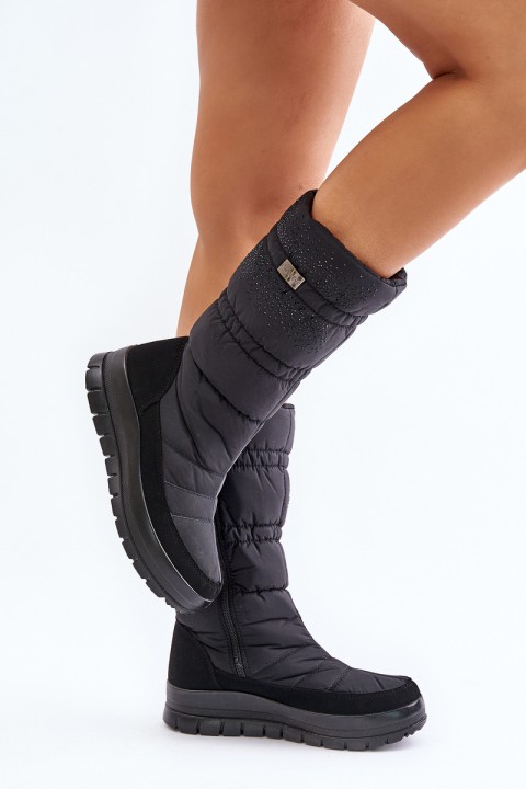 Women's Snow Boots With Decoration Black Progress PROGJ-24-147