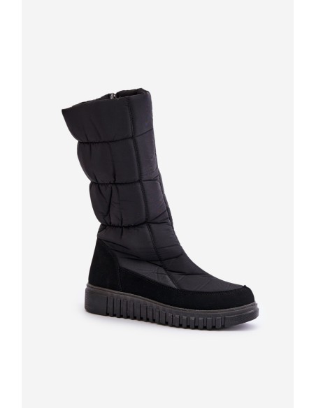 Women's Snow Boots with Zipper Progress PROGJ-24-144 Black