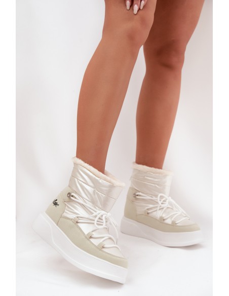 Women's Snow Boots On Platform Lee Cooper LCJ 25 03 3815 White