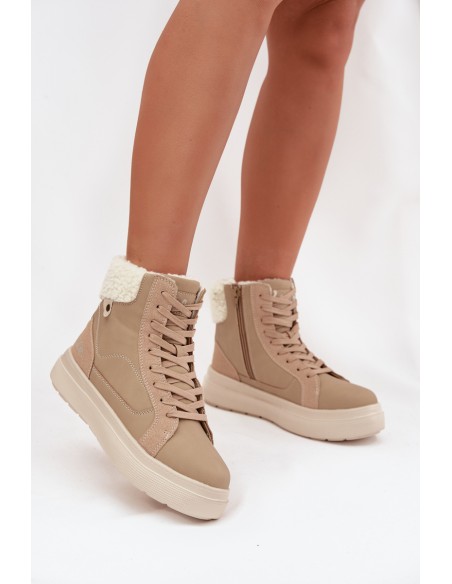 Women's Winter Shoes with Fur Lee Cooper LCJ-25-01-3736 Beige