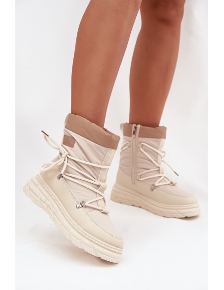 Women's Snow Boots with Zipper Lee Cooper LCJ 25 44 3931 Beige Women's Snow Boots