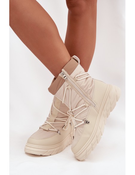 Women's Snow Boots with Zipper Lee Cooper LCJ 25 44 3931 Beige Women's Snow Boots