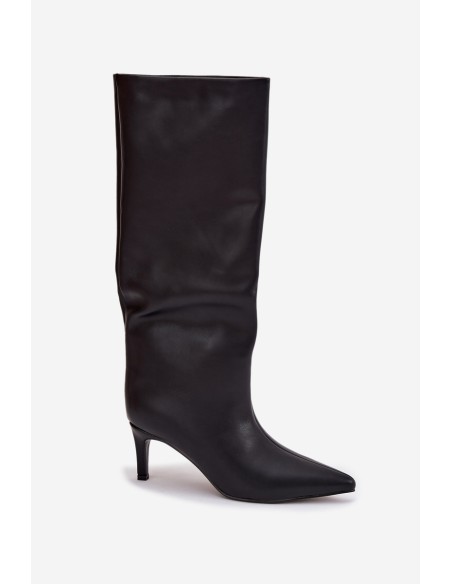 Women's Slip-On Insulated Boots on Heel Black Olive