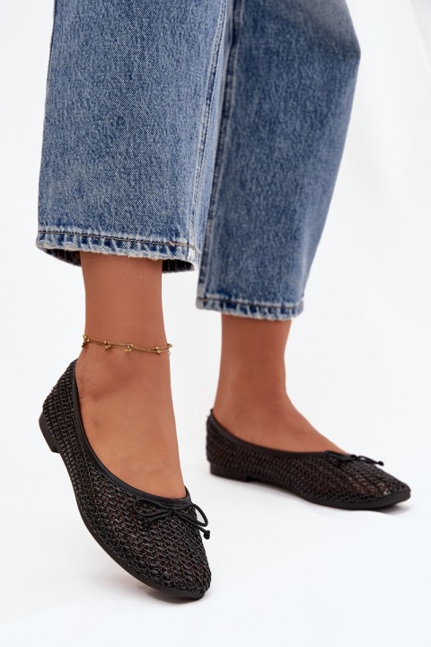 Ballet flats With Braid And Bow Black Belirra