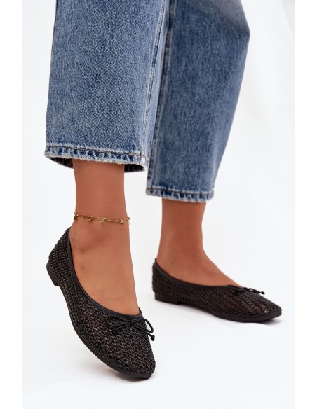 Ballet flats With Braid And Bow Black Belirra