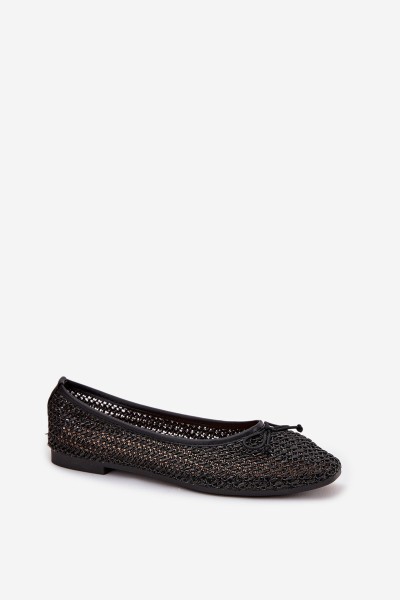 Ballet flats With Braid And Bow Black Belirra 2
