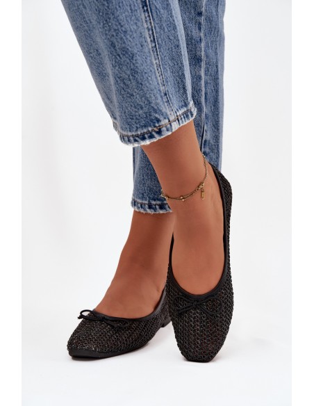 Ballet flats With Braid And Bow Black Belirra