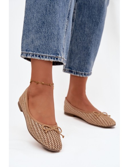 Ballerinas With Braid And Bow Camel Belirra