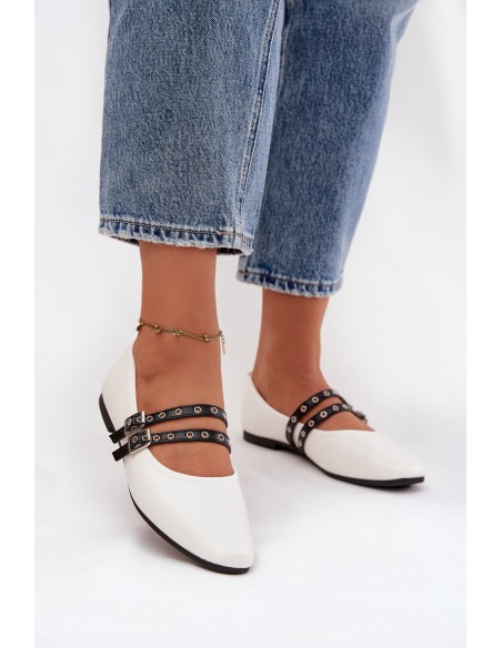 Women's Balerinas With Straps White Deliora