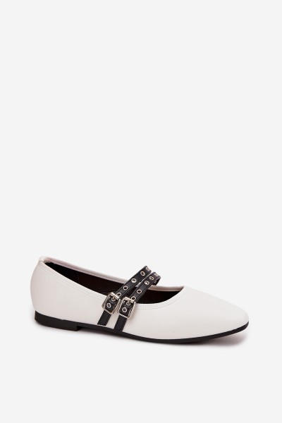 Women's Balerinas With Straps White Deliora 2