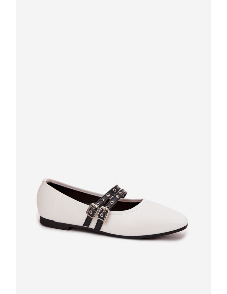 Women's Balerinas With Straps White Deliora
