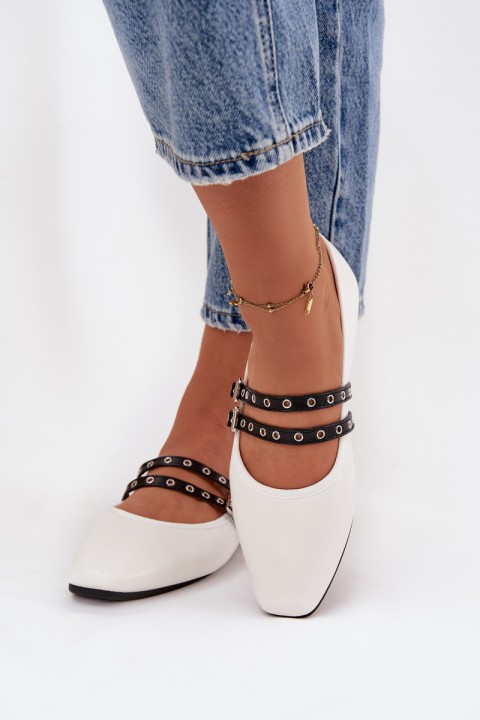 Women's Balerinas With Straps White Deliora