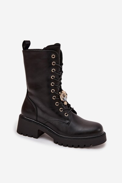 Women's Workery Boots with Decoration Black Jorayne 2