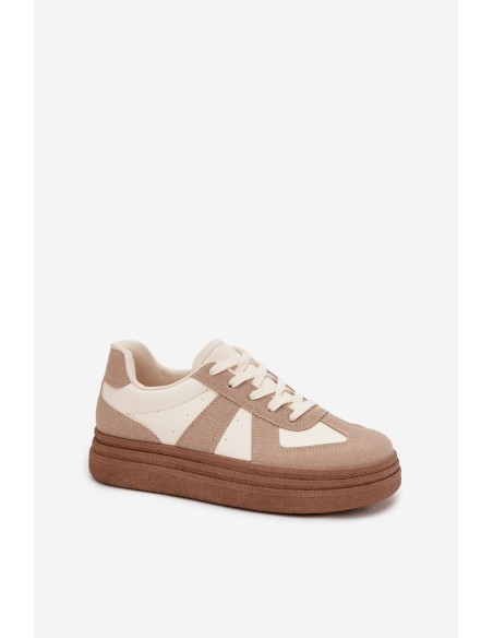 Women's Sneakers on Platform Dark Beige Dovina