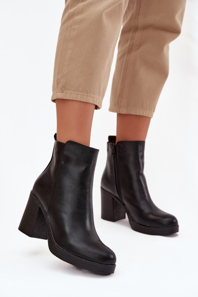 Women's Ankle Boots on Heel Black Ryselle