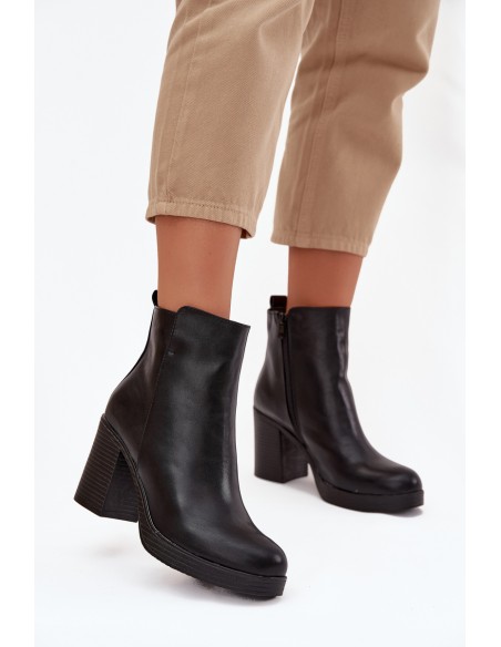 Women's Ankle Boots on Heel Black Ryselle