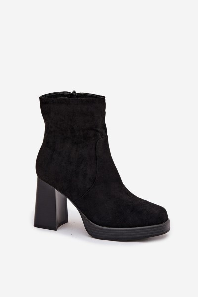 Women's heeled ankle boots black Pavinne 2