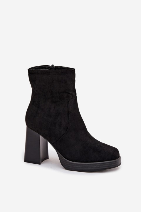 Women's heeled ankle boots black Pavinne