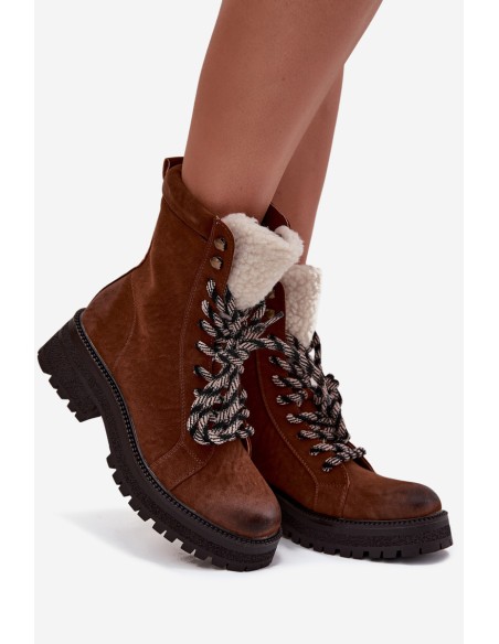 Women's hiking boots made of eco leather Camel Bellora