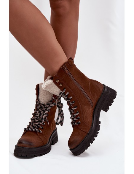 Women's hiking boots made of eco leather Camel Bellora