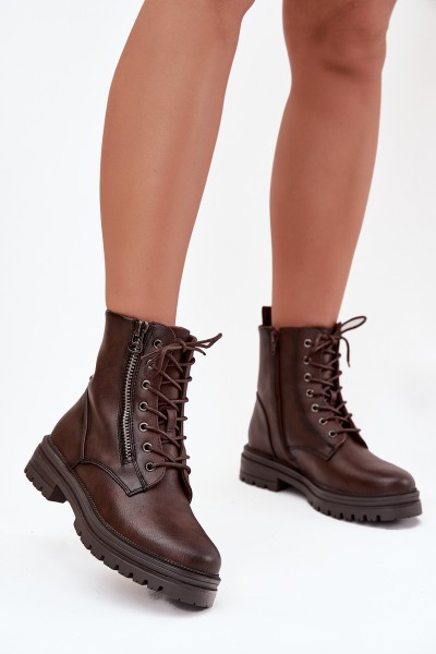 Women's Work Boots Lined Chocolate Ivonelle