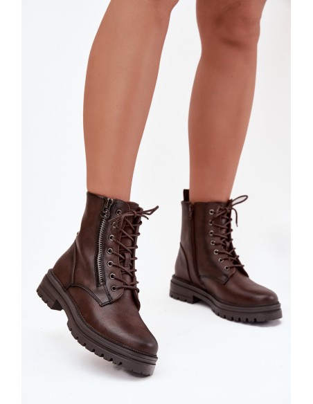 Women's Work Boots Lined Chocolate Ivonelle