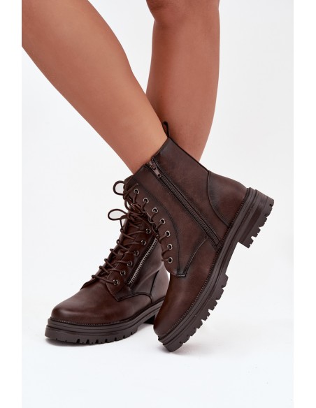 Women's Work Boots Lined Chocolate Ivonelle