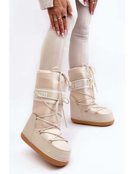 Women's High Snow Boots Beige Venila