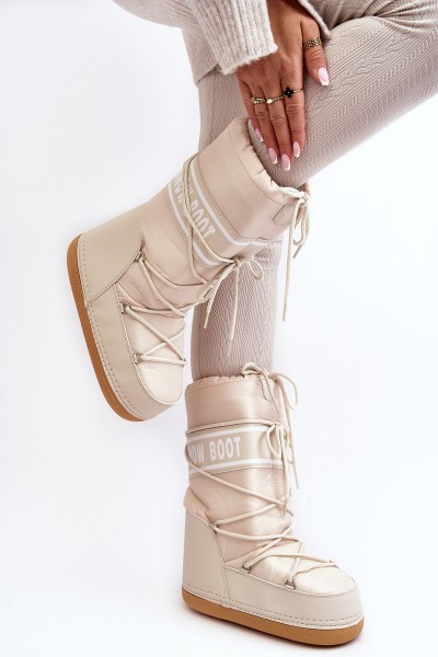 Women's High Snow Boots Beige Venila 2