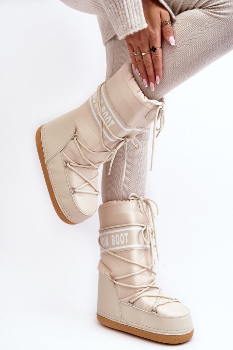 Women's High Snow Boots Beige Venila