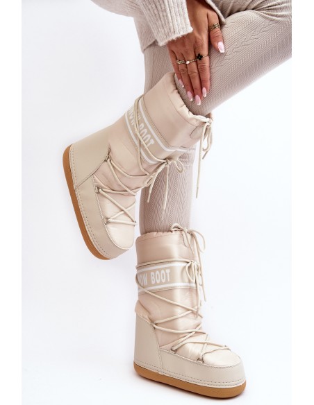 Women's High Snow Boots Beige Venila