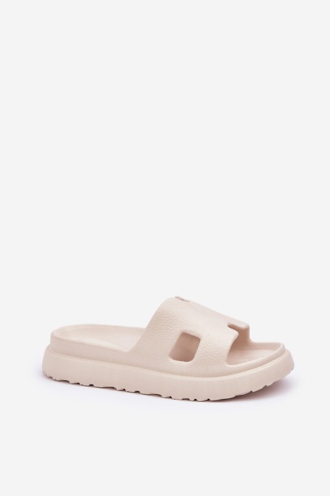 Foam Slippers With Cutouts Light Beige Neladith