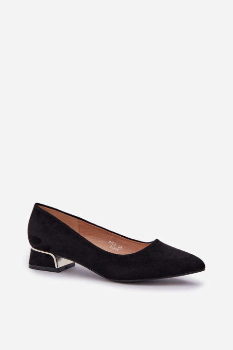 Pumps With Low Heel And Pointed Toes Black Terilara