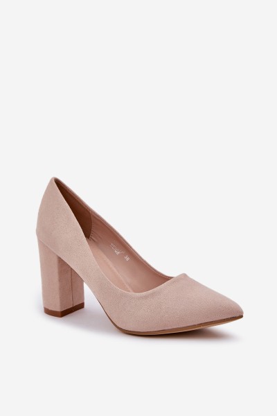 Women's Heeled Eco Suede Beige Pumps Florena 2