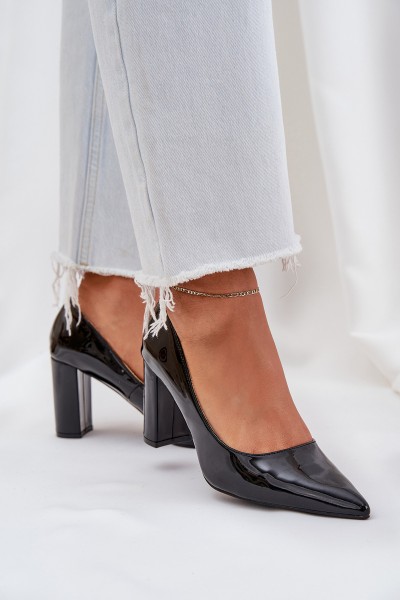 Lacquered Heels On A Block Heel Black Kilanne 2