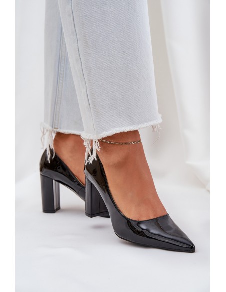Lacquered Heels On A Block Heel Black Kilanne